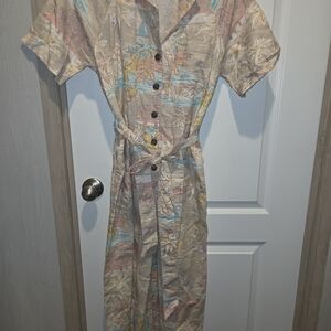 GAP Multicolor Button-Down Jumpsuit